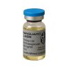 Clear glass vial containing injectable Test Iso 100mg solution with sealed cap and label
