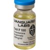 Clear glass vial containing injectable Test Prop 100mg solution with sealed cap and label.
