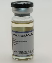 Clear glass vial containing injectable Equipoise 200 solution with sealed cap and label.