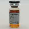 Clear glass vial containing injectable Tren Acetate 100mg solution with sealed cap and label.
